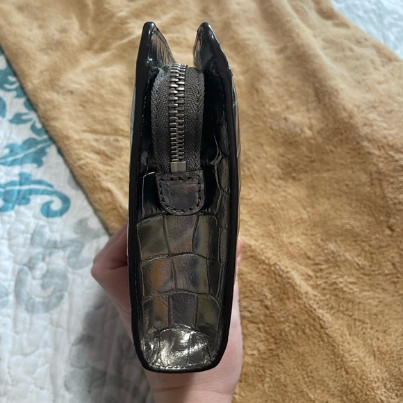 MICHAEL Michael Kors; Metallic Crocodile-Embossed Leather Convertible Handbag - Picture 14 of 17